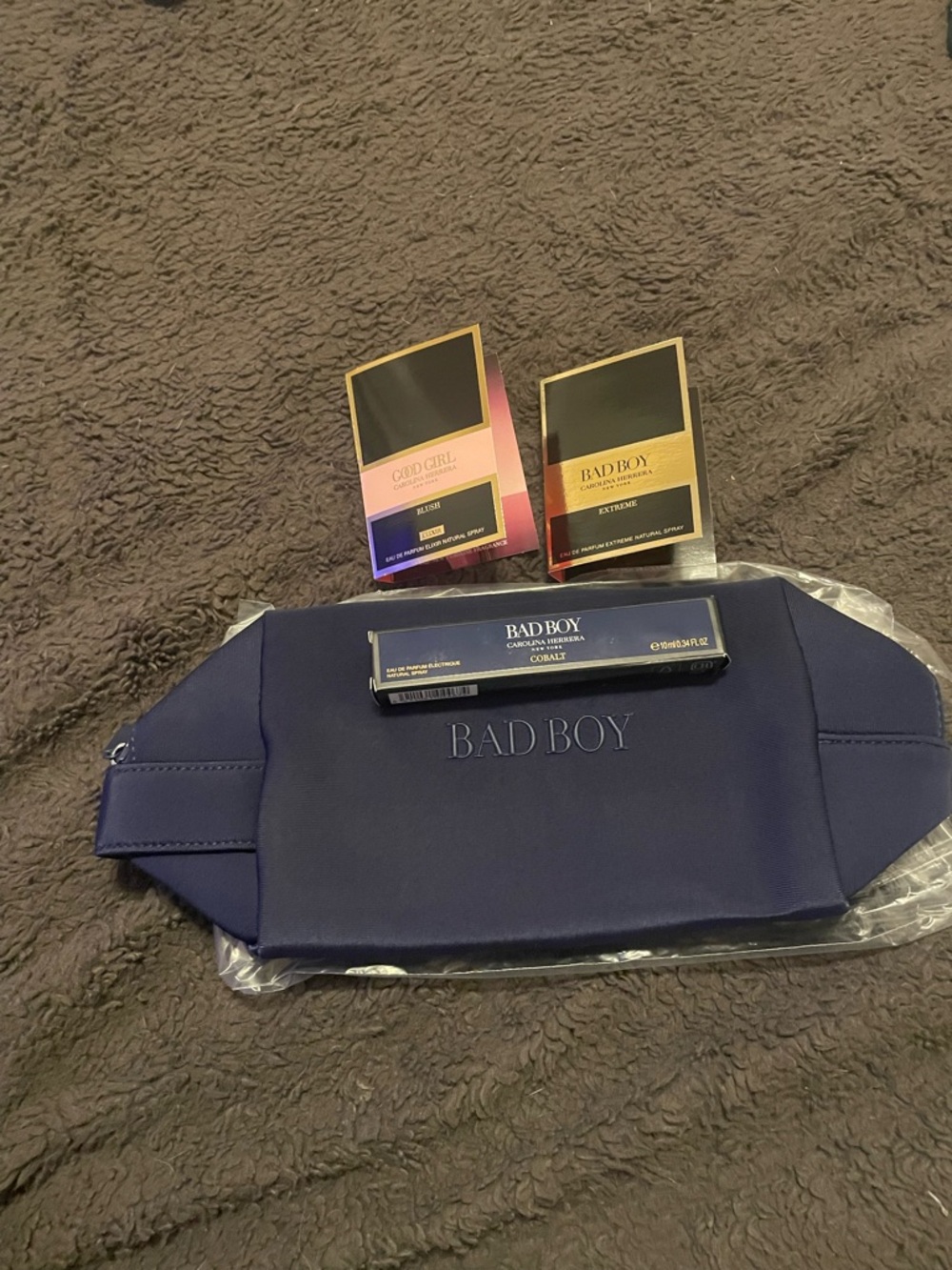 Carolina Herrera Navy BAD BOY Men's toiletries bag